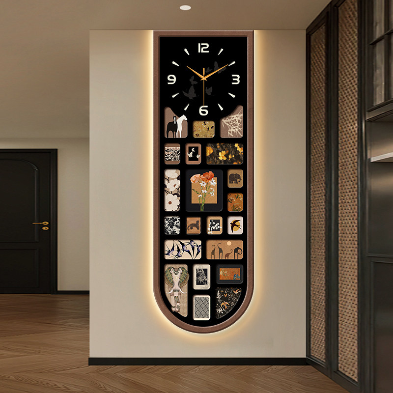 Luxury Lifestyle Aesthetic - Horloge murale de sécurité verticale, style