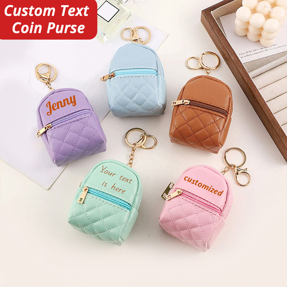 Personalized Engraved Gift - Mini porte-monnaie personnalisé avec nom, porte-clés