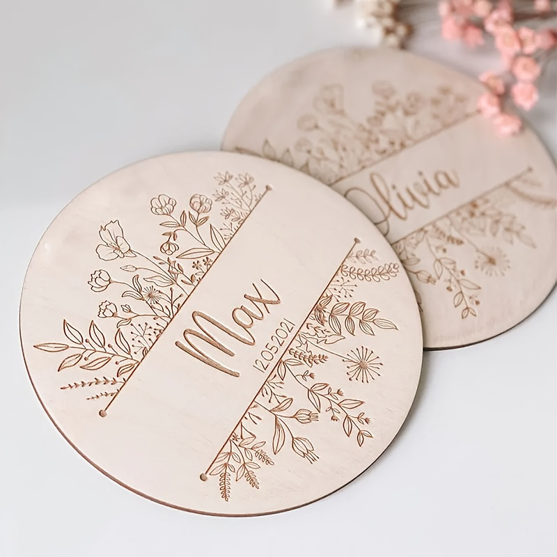 Plaque de nom gravée florale p - Personalized Engraved Gift avis et prix