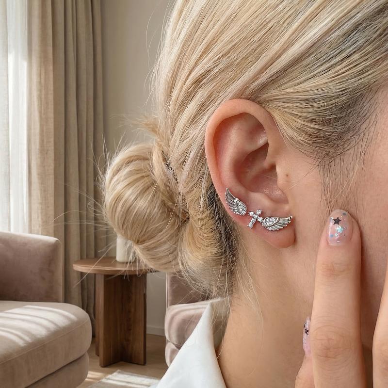 Boucles d'oreilles croix ailes - Luxury Lifestyle Gifts avis et prix